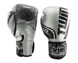 Twins TW6 Boxing Gloves Silver Black Kickboxing Muay Thai Sparring Training 
